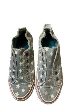 Kids Star-Print Slip-On Canvas Sneakers - Blue